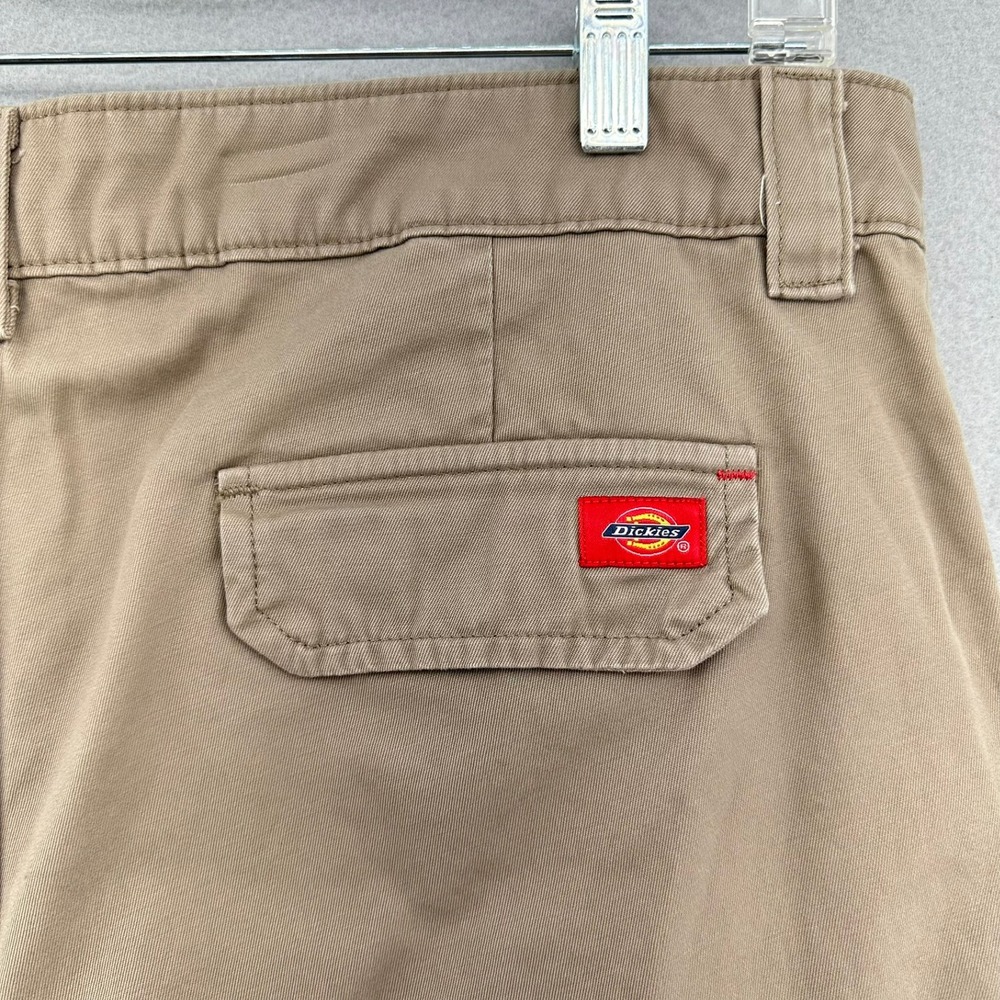 2013 Dickies Relaxed Fit Cargo Pants Utility Workwear Flared Khaki Size 12 RG